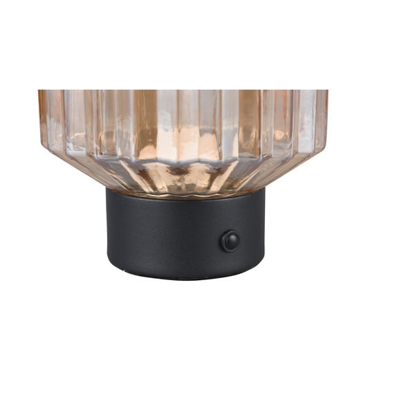 Črna/bež LED zatemnitvena namizna svetilka s steklenim senčnikom (višina 19,5 cm) Lord – Reality-image-3