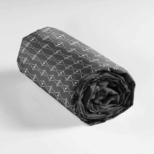 Temno siva napenjalna bombažna rjuha 140x190 cm Aristide – douceur d'intérieur-image-3