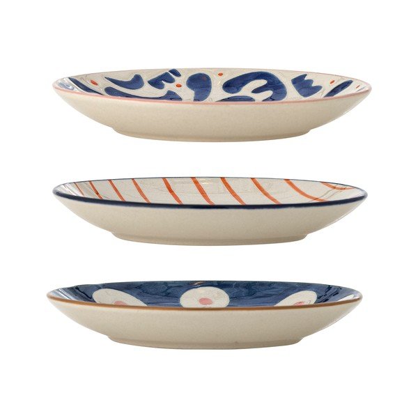Beli/modri desertni krožniki v kompletu 3 ks iz kamenine ø 16 cm Eviaya – Bloomingville-image-2