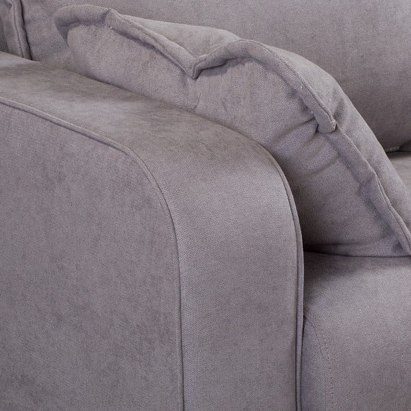 Siva kotna sedežna garnitura (z desnim kotom) Beata – Ropez-image-1