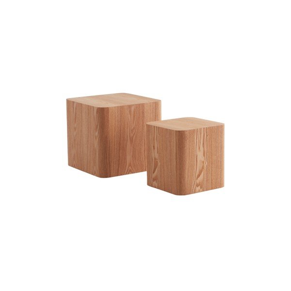 Stranske mizice v kompletu 2 ks v jesenovem dekorju 40x40 cm Cubo – Jotex