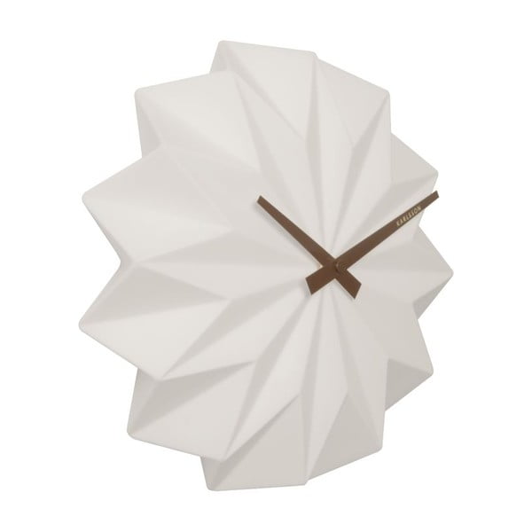 Bela stenska ura Karlsson Origami Ceramic-image-1