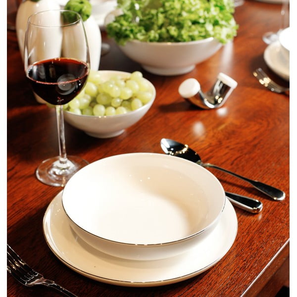 Komplet krožnikov in skled s srebrno črto, 15 kosov-image-2