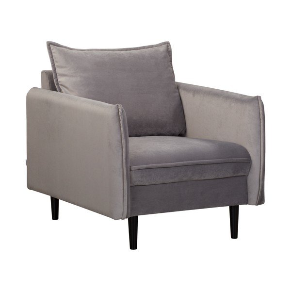 Siv žameten fotelj Juli – Ropez