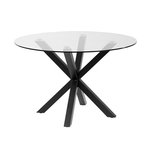 Okrogla jedilna miza s stekleno ploščo Kave Home, ø 119 cm-image-3