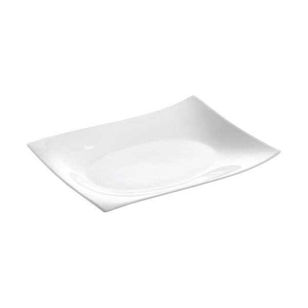 Bel porcelanast servirni krožnik 22x30 cm Motion – Maxwell & Williams