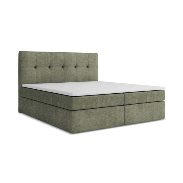 Zelena boxspring postelja s prostorom za shranjevanje 180x200 cm Palta – Makamii