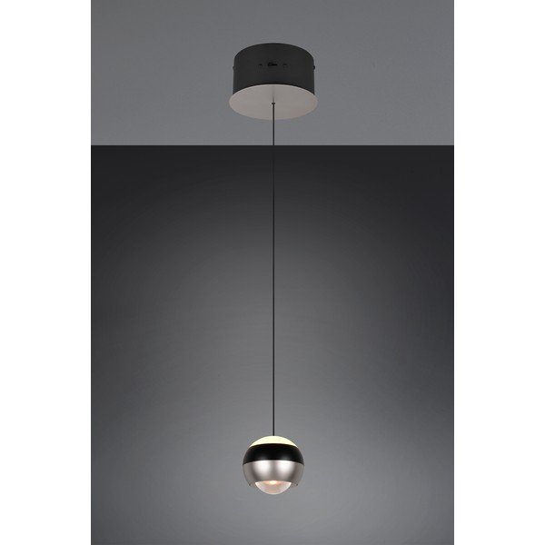 Črno-srebrna LED viseča svetilka ø 15,5 cm Orbit – Trio Select-image-4