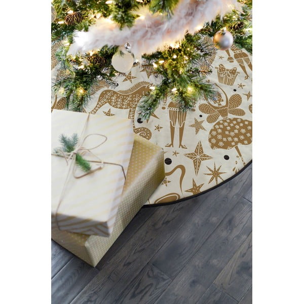 Bombažna preproga za pod božično drevo Butter Kings Golden Nut Cracker, ø 130 cm-image-1