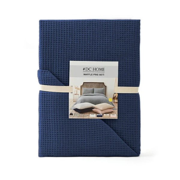Temno modro pregrinjalo 200x220 cm Waffle – Mijolnir-image-2