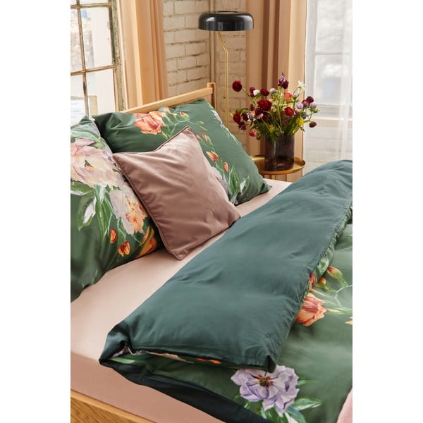 Temno zelena bombažna posteljnina Bonami Selection Floret, 200 x 220 cm-image-3