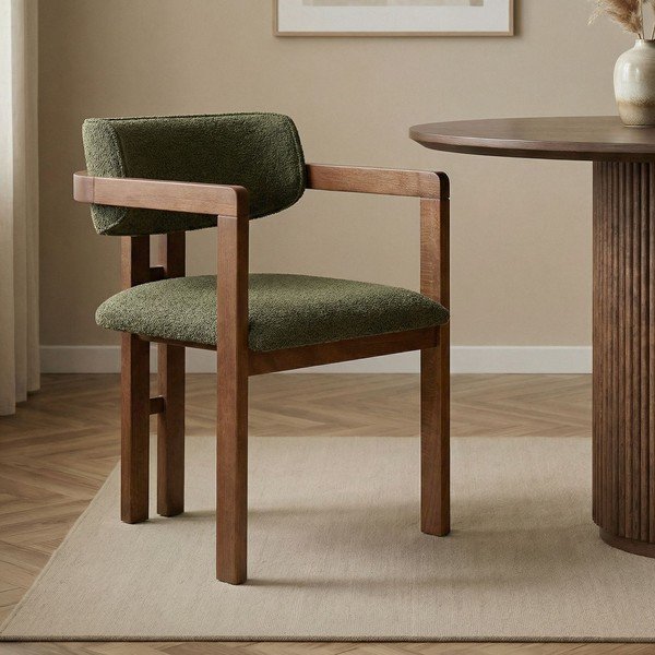 Temno zelen jedilni stol z nasloni za roke Toscana – Kalune Design-image-1