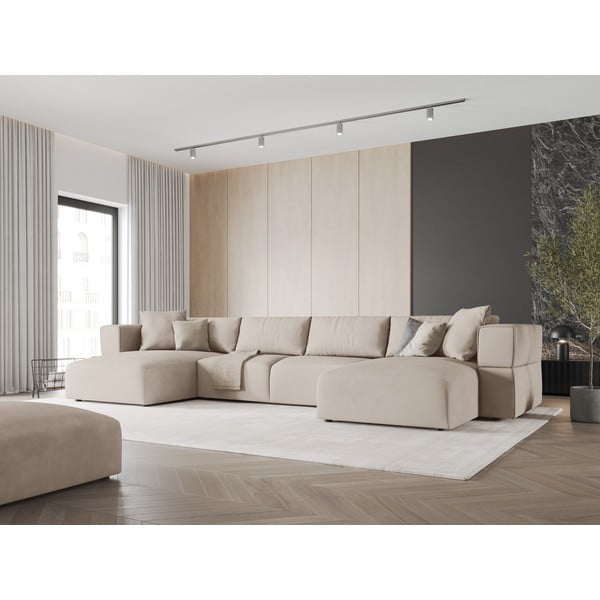 Bež kotna sedežna garnitura (v obliki črke "U") Esther – Milo Casa-image-1