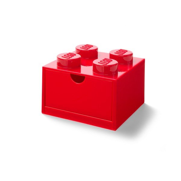 Rdeča škatla za pisalno mizo s predalom LEGO® , 15 x 16 cm-image-1