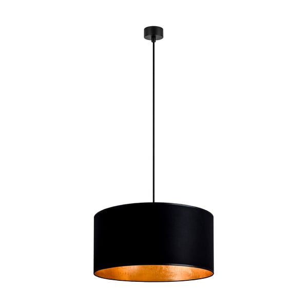 Črna viseča svetilka z notranjostjo v barvi bakra Sotto Luce Mika, ⌀ 40 cm