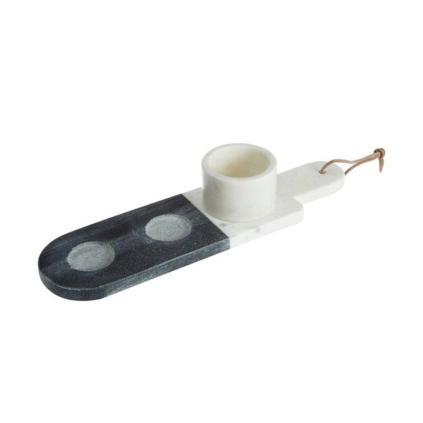 Komplet 3 belo-sivih marmornih servirnih skled Premier Housewares Marble-image-2