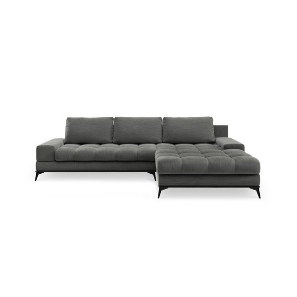 Temno siva kotna raztegljiva sedežna garnitura Windsor & Co Sofas Deneb, desni kot