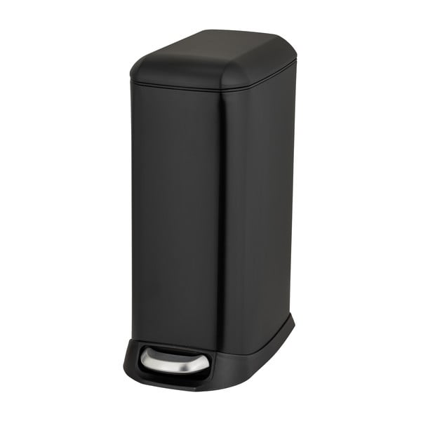 Mat črn jeklen koš za smeti s pedalom 20 l Design – Wenko