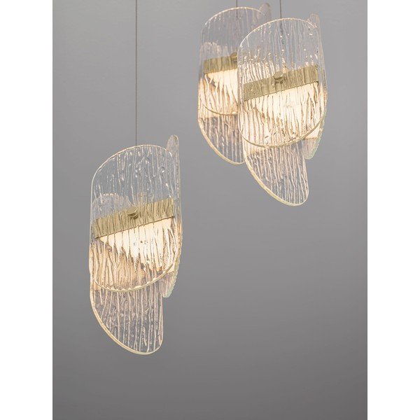 Medeninasta kovinska LED zatemnitvena viseča svetilka s steklenim senčilom ø 32 cm Lucien – Nova Luce-image-3