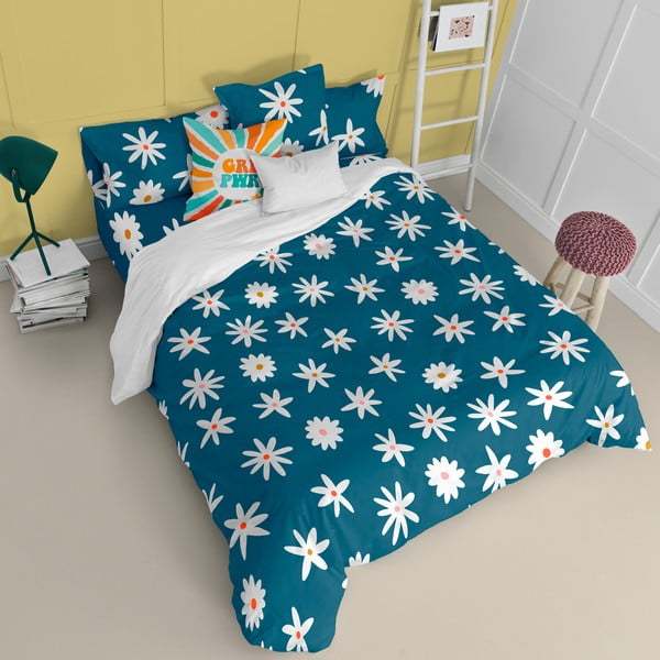 Modra prevleka za odejo za zakonsko posteljo 200x200 cm Margaret – Aware-image-2