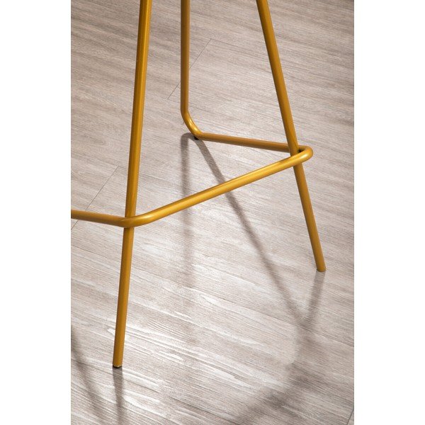 Barsko stol iz masivnega bresta v zlati barvi/v naravni barvi (višina sedeža 78 cm) District – Premier Housewares-image-4