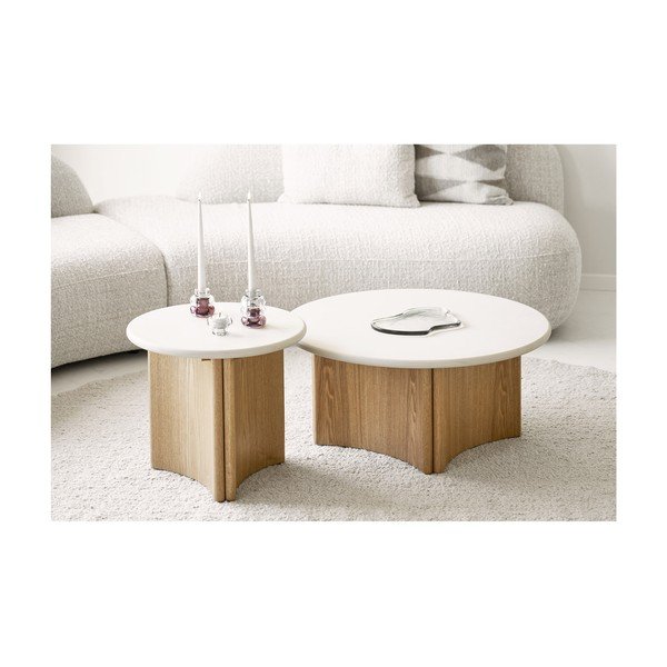 Okrogla stranska mizica z betonsko mizno ploščo ø 50 cm Motril – House Nordic-image-1