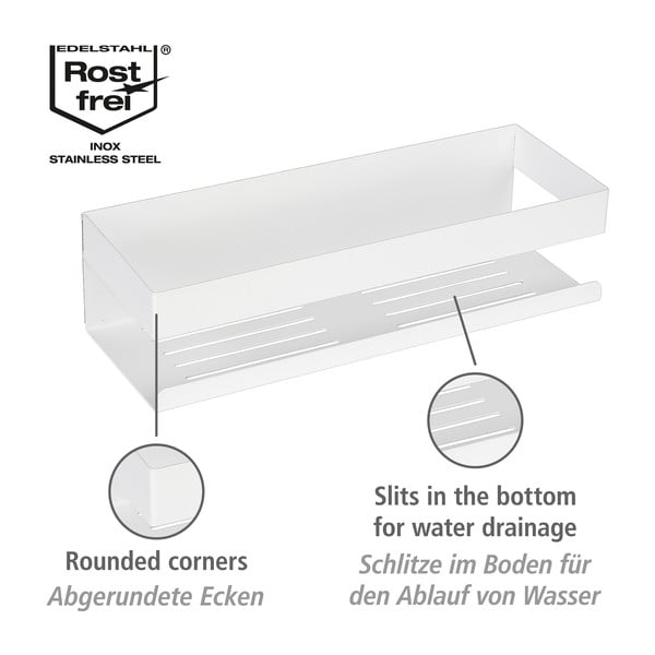 Mat bela kopalniška polica iz nerjavečega jekla z namestitvijo Turbo-Loc brez vrtanja Genova – Wenko-image-4