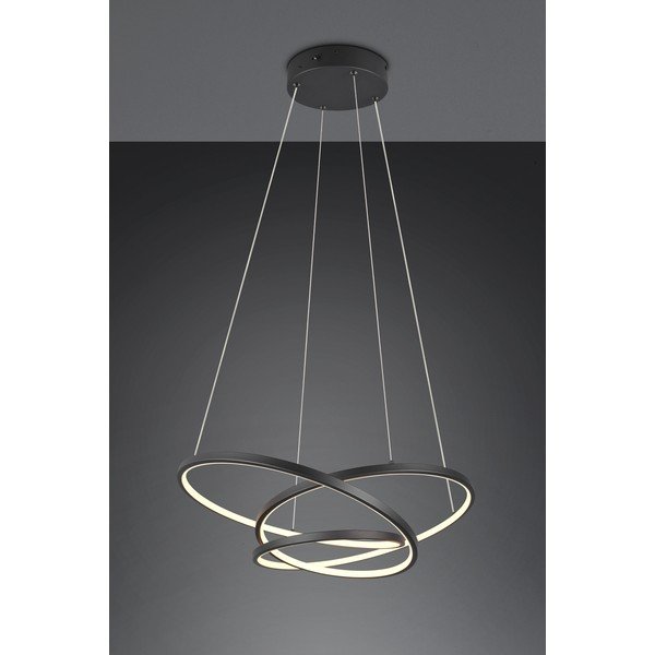 Mat črna LED zatemnitvena viseča svetilka Darvin – Trio-image-1