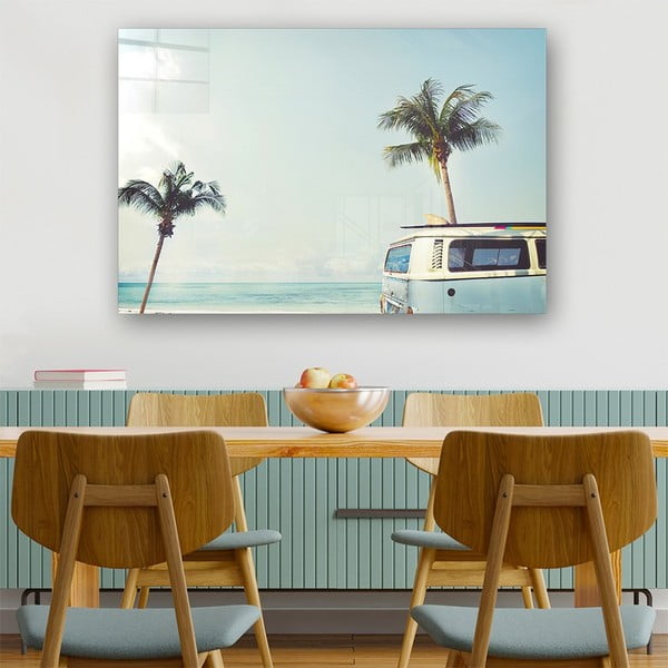 Steklena slika 100x70 cm Surf Van – Wallity-image-1