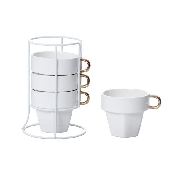 Komplet 4 vrčev s stojalom Present Time Cappuccino Tower-image-1