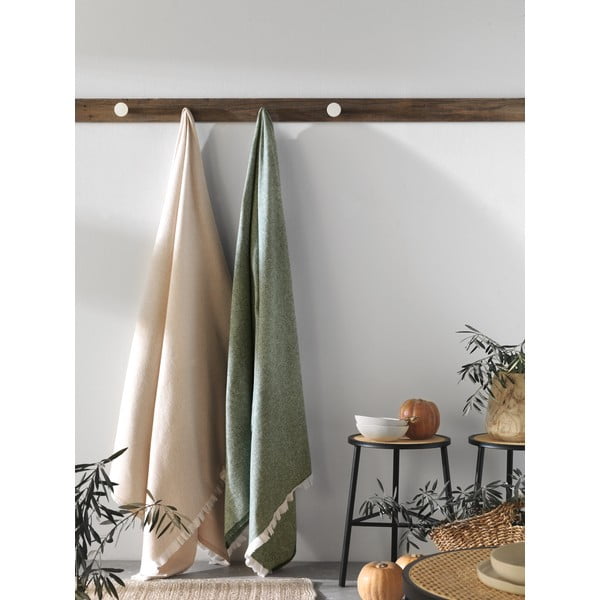 Modra pletenina z bombažem Euromant Linen, 140 x 160 cm-image-2