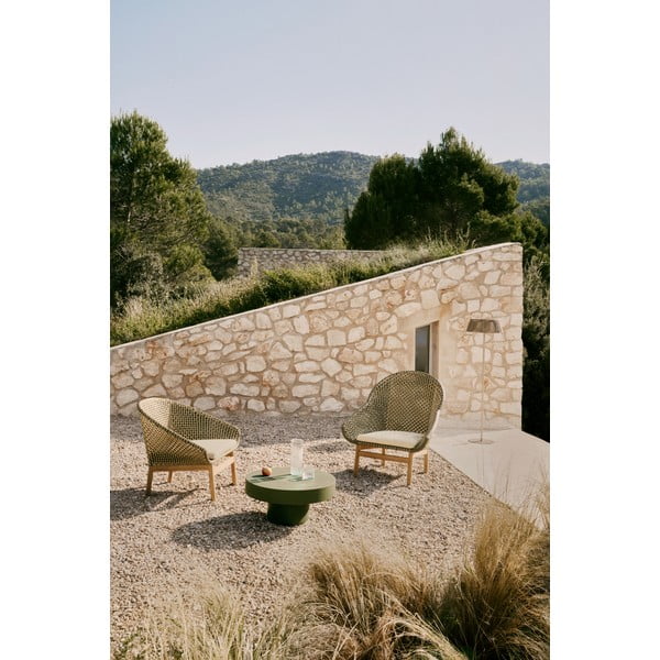 Zelen/naraven vrtni fotelj iz masivnega lesa Olbia – Kave Home-image-2