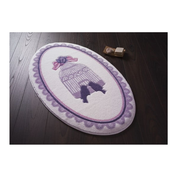 Kopalniška podloga Confetti Bathmats Birdcage Purple, 66 x 107 cm