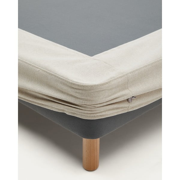 Bež oblazinjena zakonska postelja 160x200 cm Ofelia – Kave Home-image-2