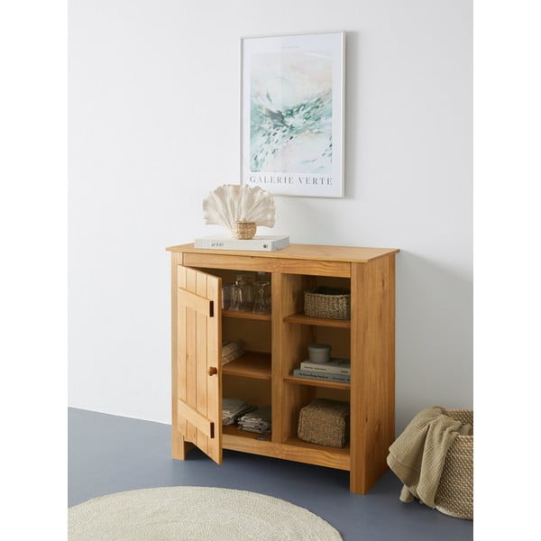 Omarica iz masivnega bora v naravni barvi 90x90 cm Bertram – Støraa-image-4