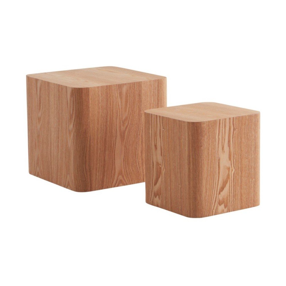 Stranske mizice v kompletu 2 ks v jesenovem dekorju 40x40 cm Cubo