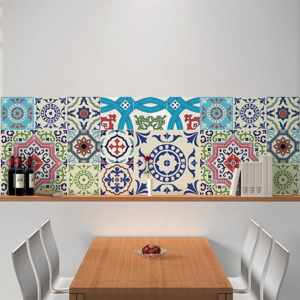Komplet 30 nalepk Ambiance Azulejos Salsa, 120 x 100 cm-image-4