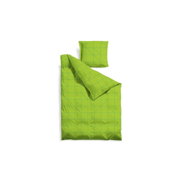 Podaljšano posteljno perilo Zelena geometrijska, 140x220 cm