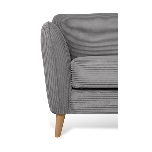 Temno siva kotna sedežna garnitura iz rebrastega žameta (desni kot) Paris – Scandic-image-4