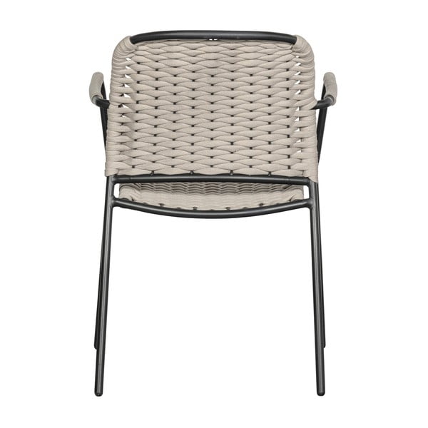 Črno-bež kovinski vrtni stoli v kompletu 2 ks Taku – Exotan-image-3