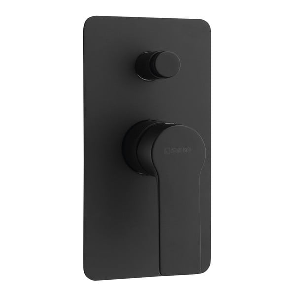 Mat črna vgrajena armatura za tuš (2 izhoda) Pax – Sapho