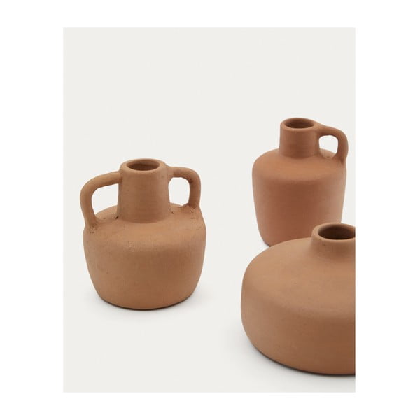 Oranžne vaze iz terakote (višina 6 cm) v kompletu 3 ks Sofra – Kave Home-image-2