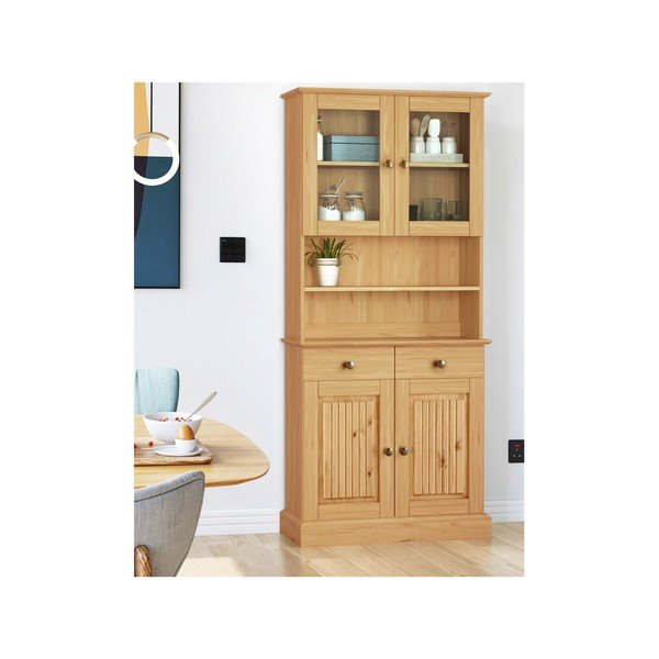 Vitrina iz masivnega bora v naravni barvi 181x34 cm Mille – Støraa-image-1