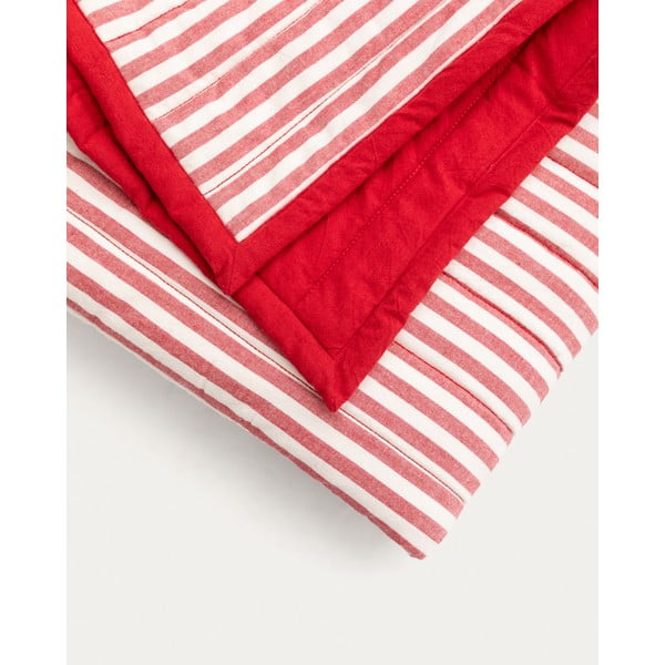 Rdeče prešito pregrinjalo iz organskega bombaža 180x240 cm Sini – Kave Home-image-1