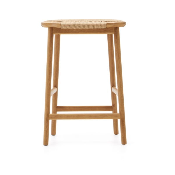 Barsko stol iz masivnega hrasta v naravni barvi (višina sedeža 65 cm) Enit – Kave Home-image-2