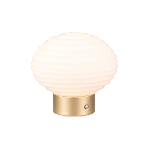 Bela/zlata LED zatemnitvena namizna svetilka s steklenim senčnikom (višina 14,5 cm) Earl – Reality-image-2