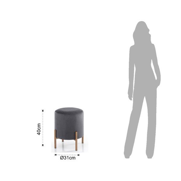 Tomasucci Ammy sivi stolček, ø 31 cm-image-1