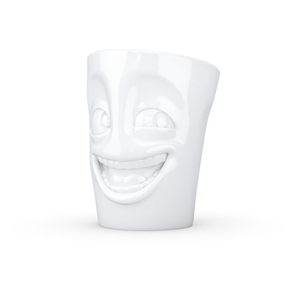 Bela skodelica z ročajem iz porcelana 58products, prostornina 350 ml-image-1