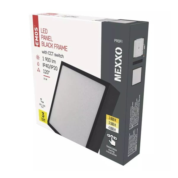 Mat črna LED stropna svetilka 22.5x22.5 cm Nexxo – EMOS-image-1