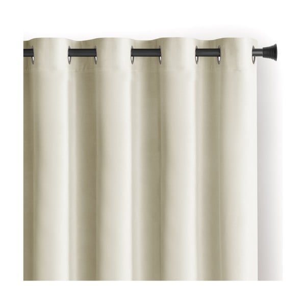 Kremno bela žametna zavesa za delno zatemnitev 140x270 cm Eyelets – Restilo